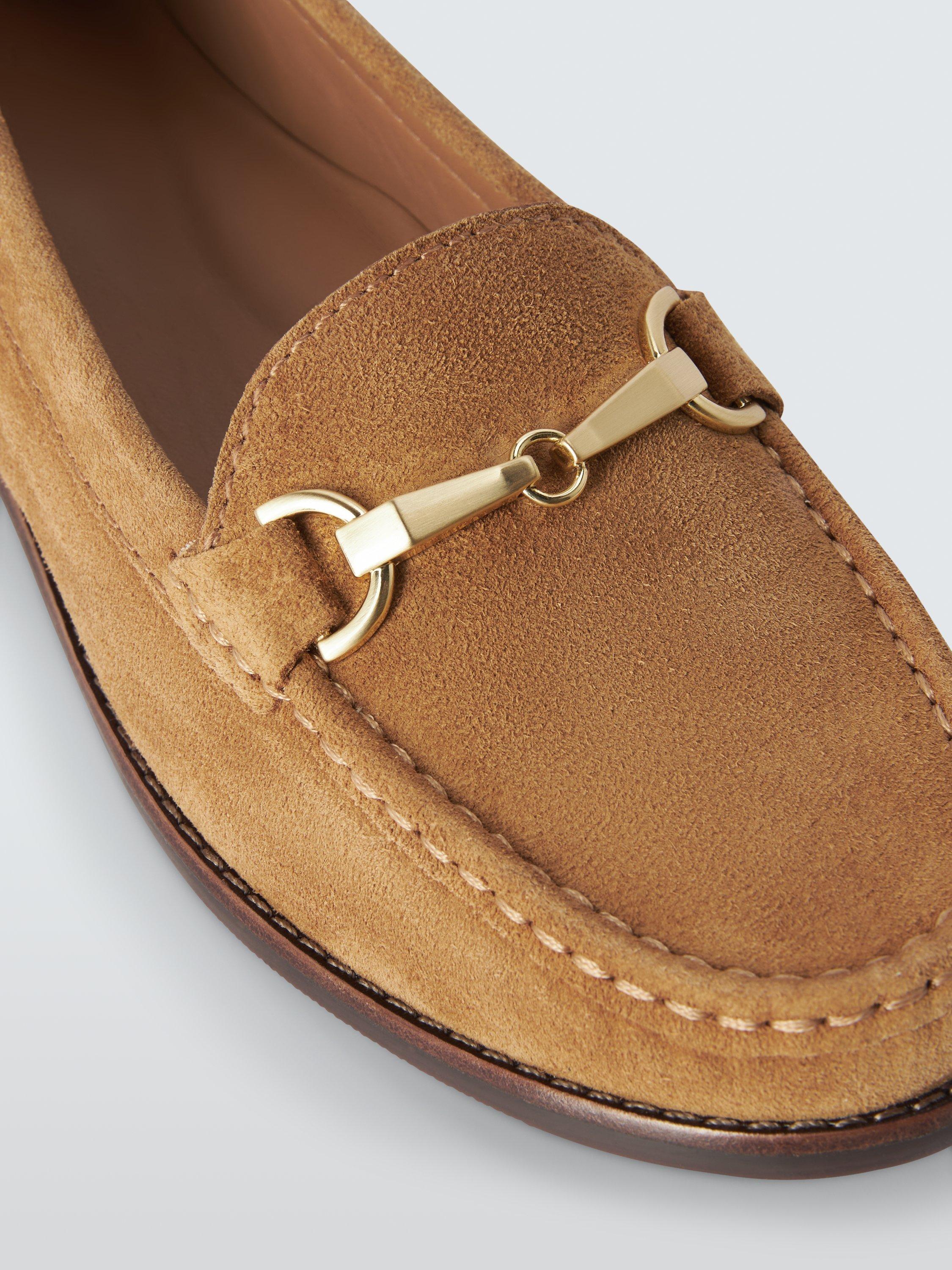 Product image 4 of 5, which shows John Lewis Augusta Suede Snaffle Trim Moccasins, Tan, 3