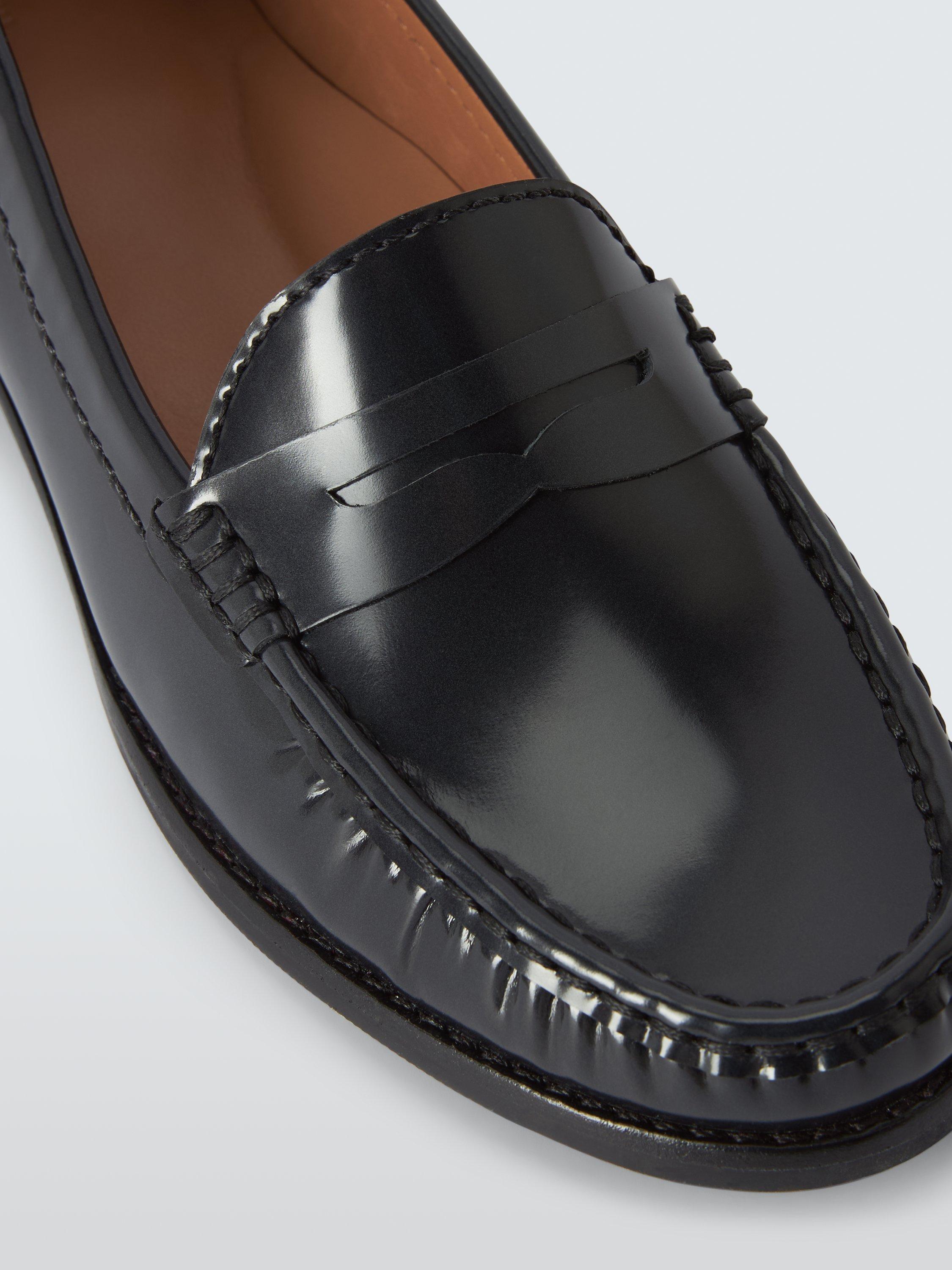 Product image 4 of 5, which shows John Lewis Pennie Leather Loafers, Black, 3