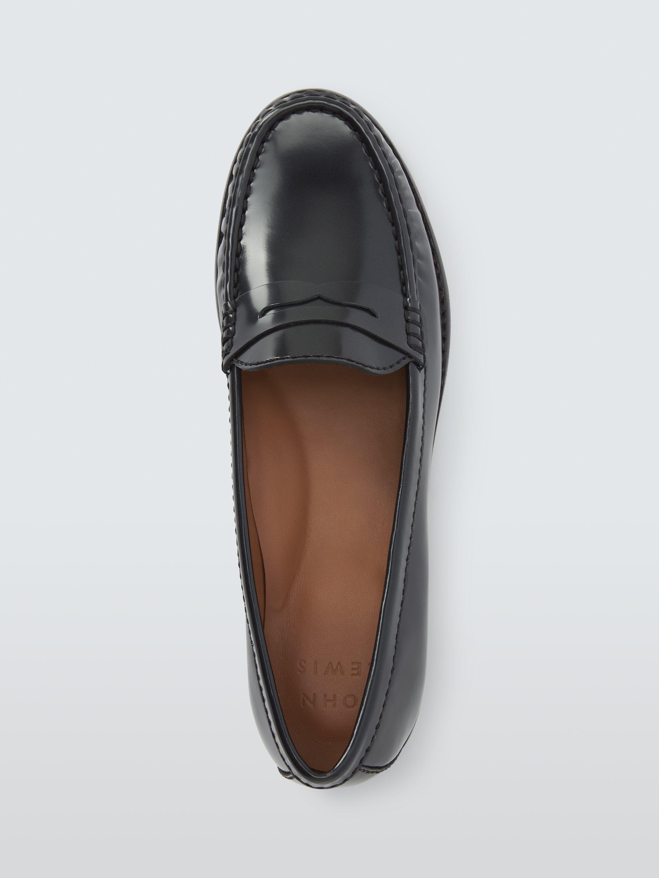 Product image 5 of 5, which shows John Lewis Pennie Leather Loafers, Black, 3