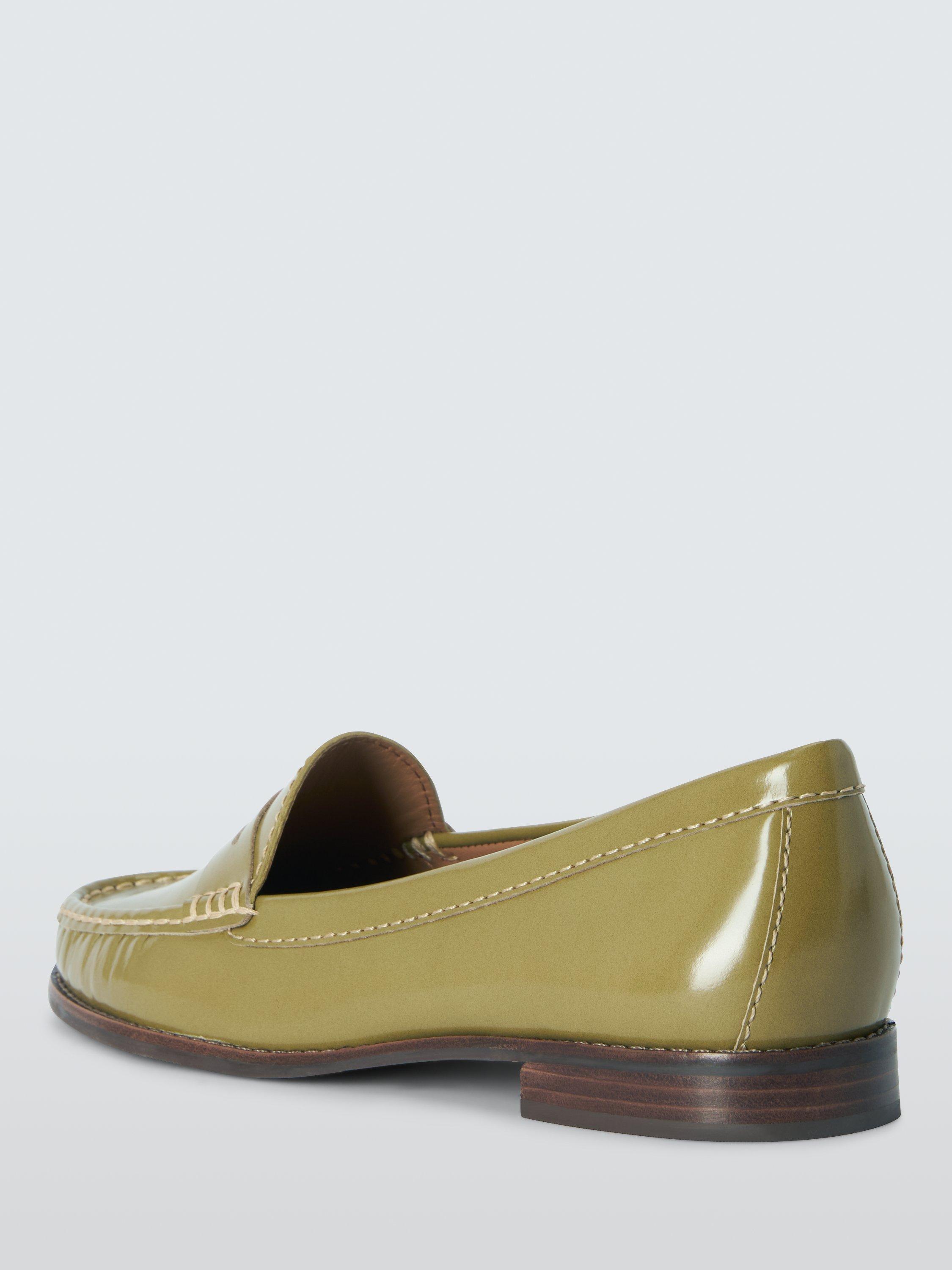 Product image 3 of 5, which shows John Lewis Pennie Leather Loafers, Avocado, 3