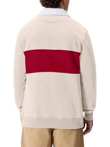 Canterbury CCC Striped Cotton Blend Rugby Sweatshirt, Beige Red - view 2, Beige Red