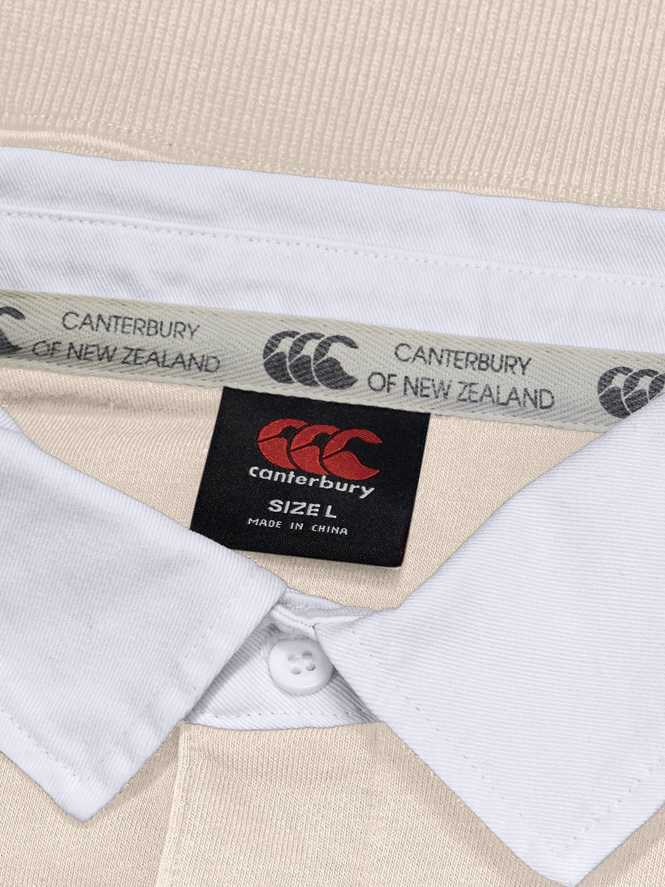 Canterbury CCC Striped Cotton Blend Rugby Sweatshirt, Beige Red