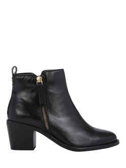 Carvela Secil Wide Fit Leather Ankle Boots, Black, Black