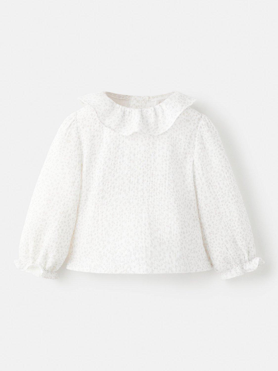 Product image 1 of 4, which shows Mango Baby Paris Blouse, Natural White, 1-3 months