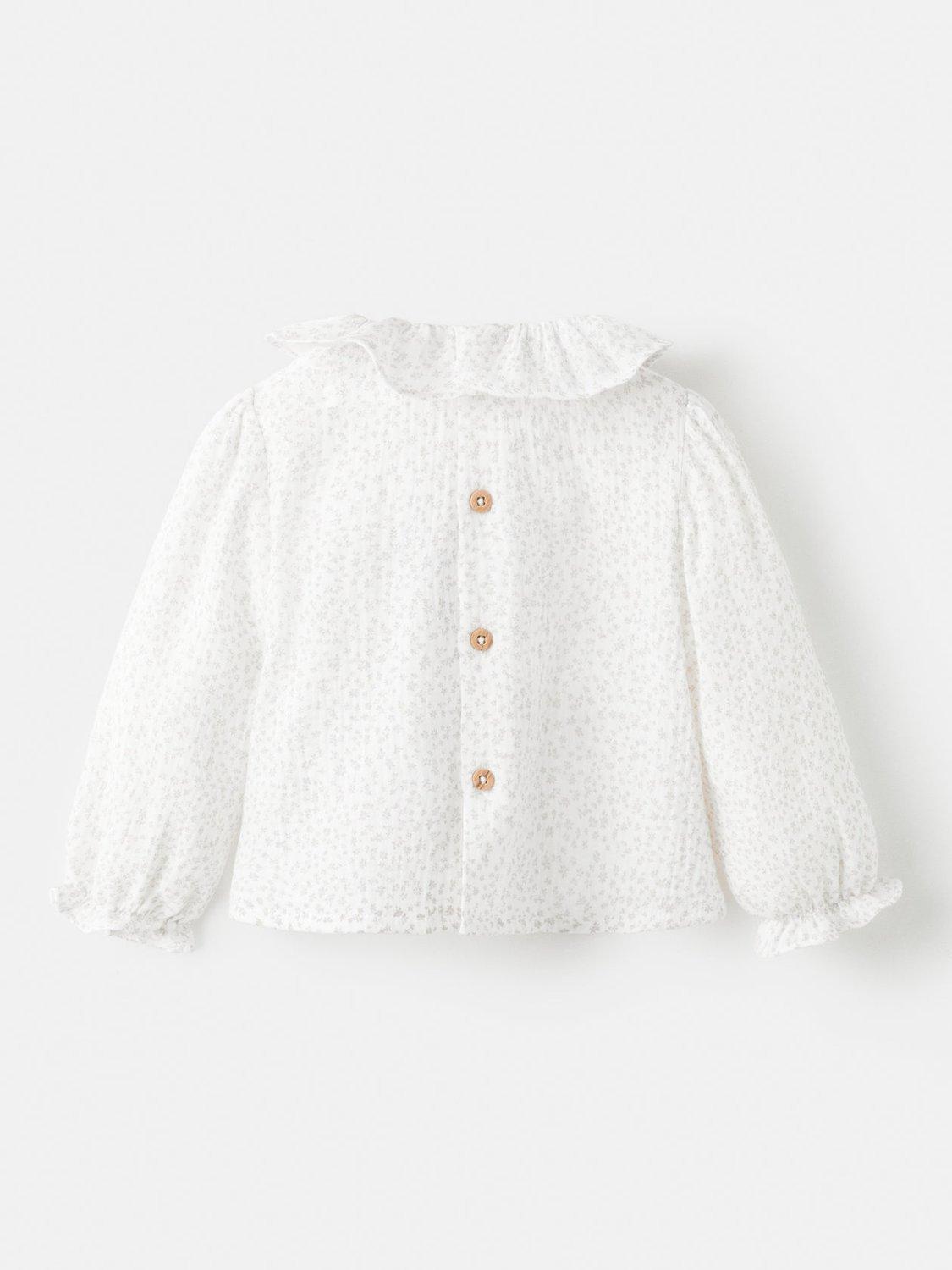 Product image 2 of 4, which shows Mango Baby Paris Blouse, Natural White, 1-3 months