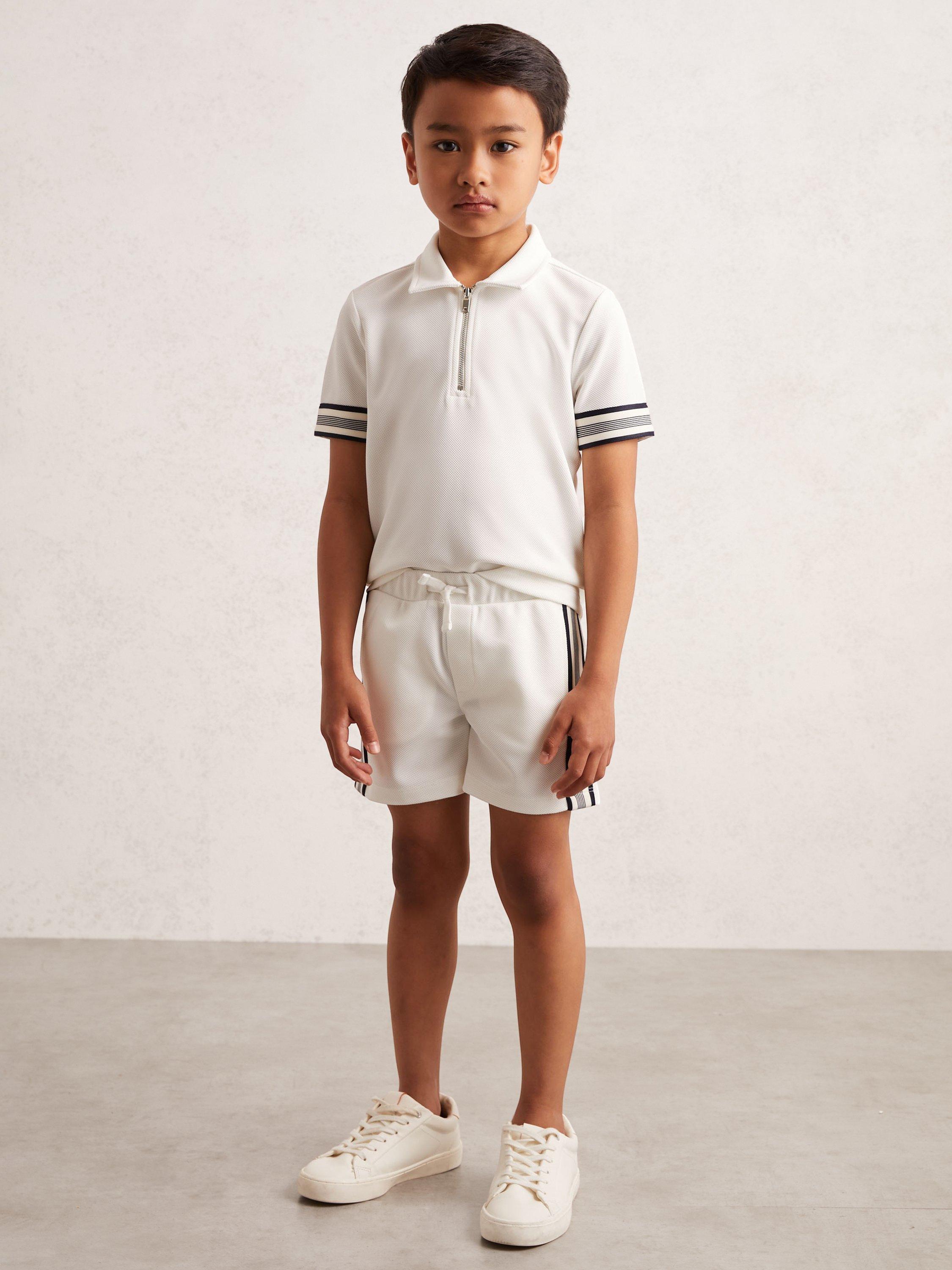 Product image 2 of 4, which shows Reiss Kids' Terry Shorts, White, 6-7 years
