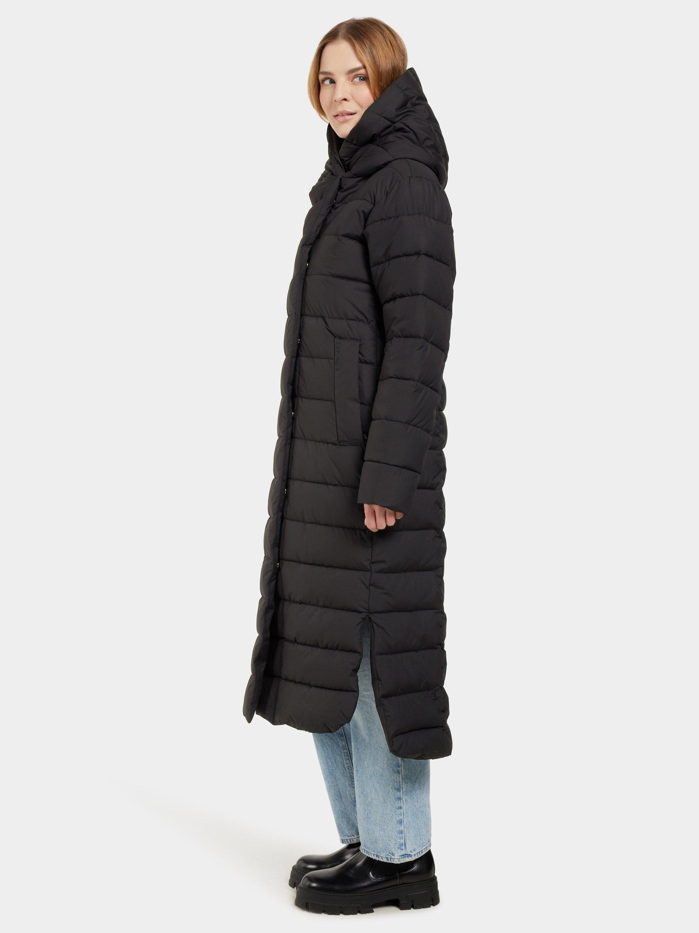 Product image 3 of 9, which shows Didriksons Stella Longline Quilted Parka, Black, 6
