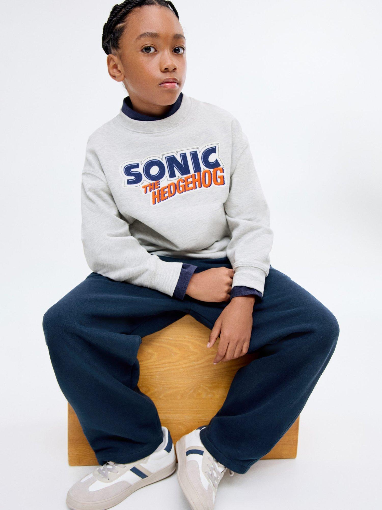 Product image 1 of 6, which shows Mango Kids' Slowchy Cotton Blend Drawstring Trousers, Navy, 8 years