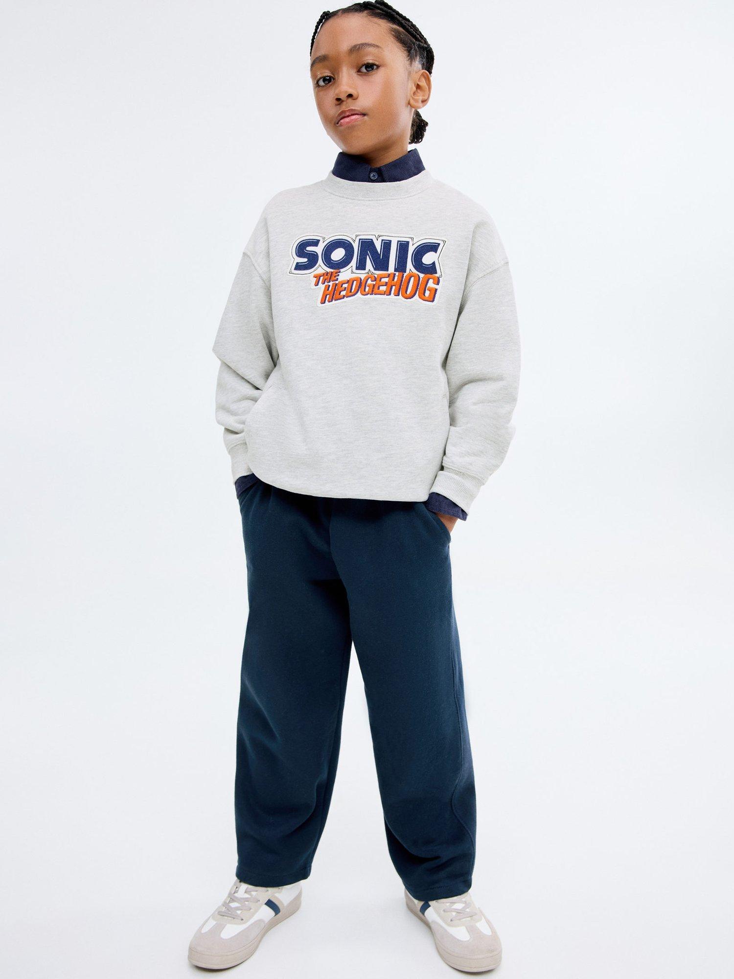 Product image 2 of 6, which shows Mango Kids' Slowchy Cotton Blend Drawstring Trousers, Navy, 8 years