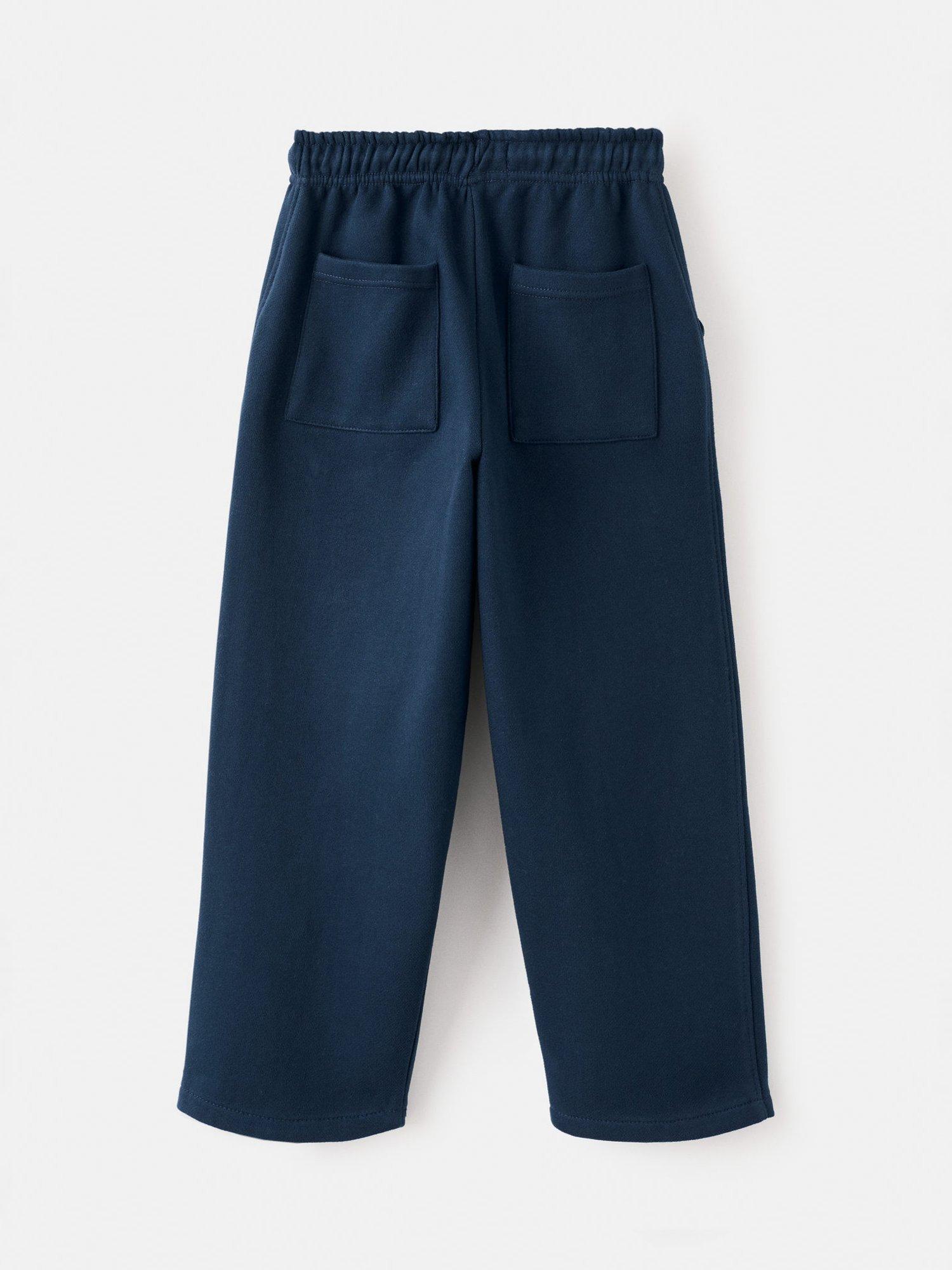 Product image 4 of 6, which shows Mango Kids' Slowchy Cotton Blend Drawstring Trousers, Navy, 8 years