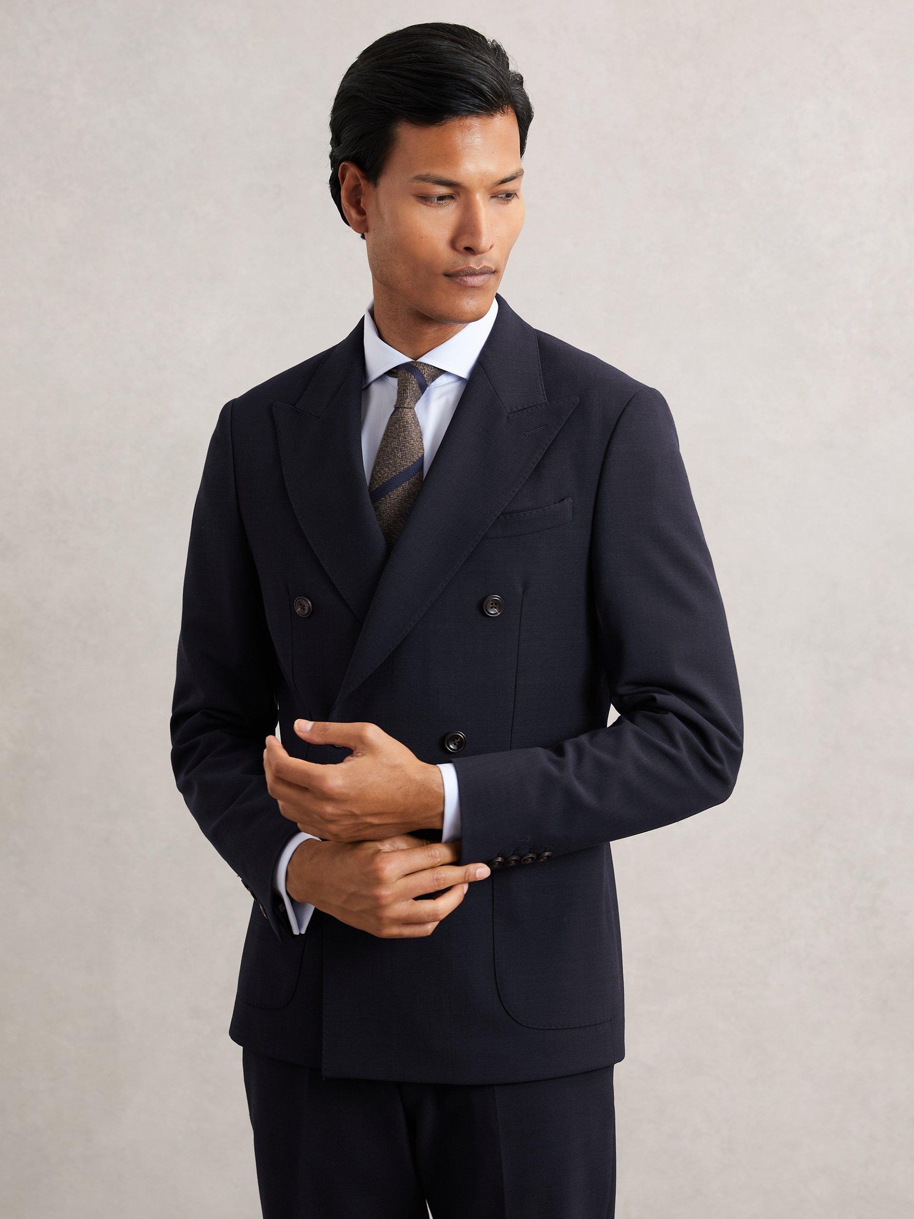 Product image 1 of 5, which shows Reiss Belmont Tailored Blazer, Navy, 36