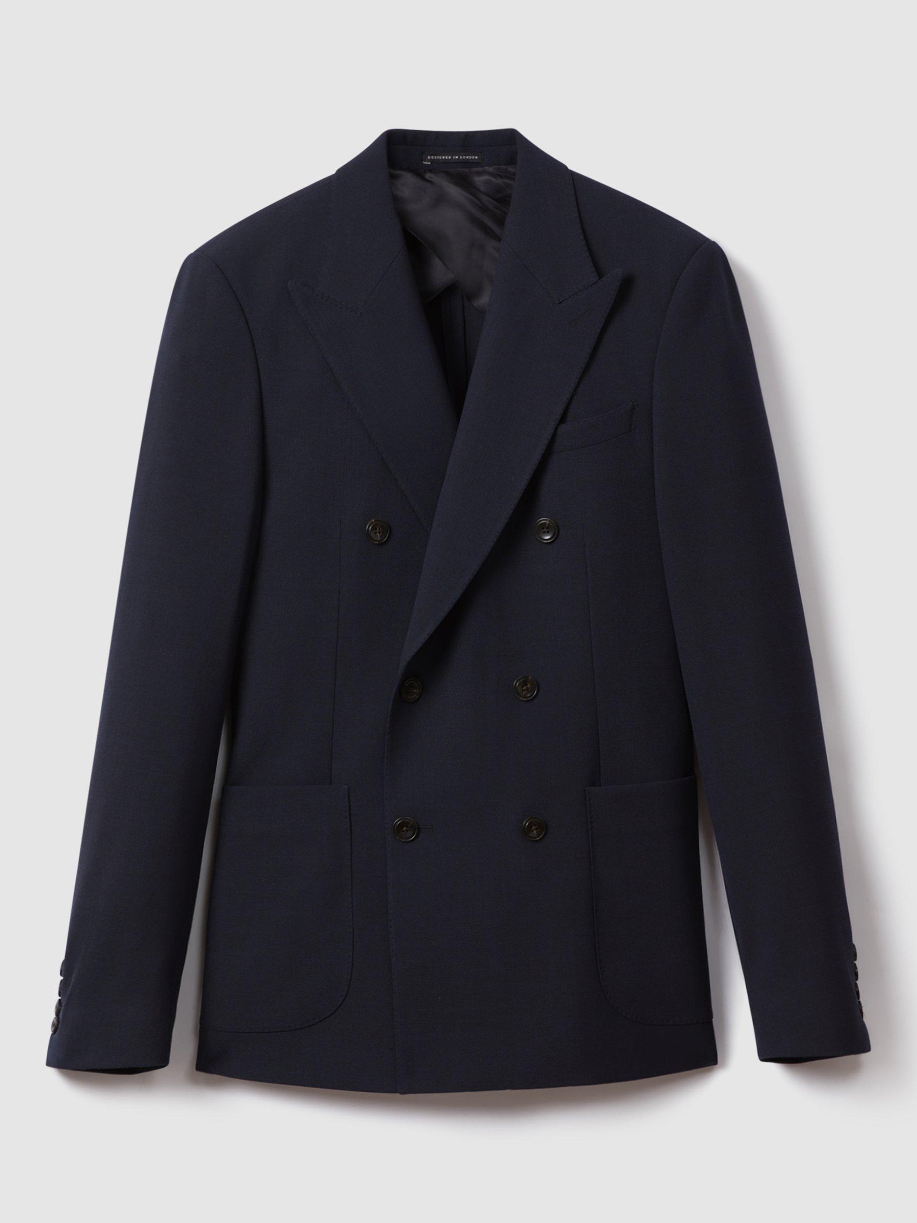 Product image 3 of 5, which shows Reiss Belmont Tailored Blazer, Navy, 36