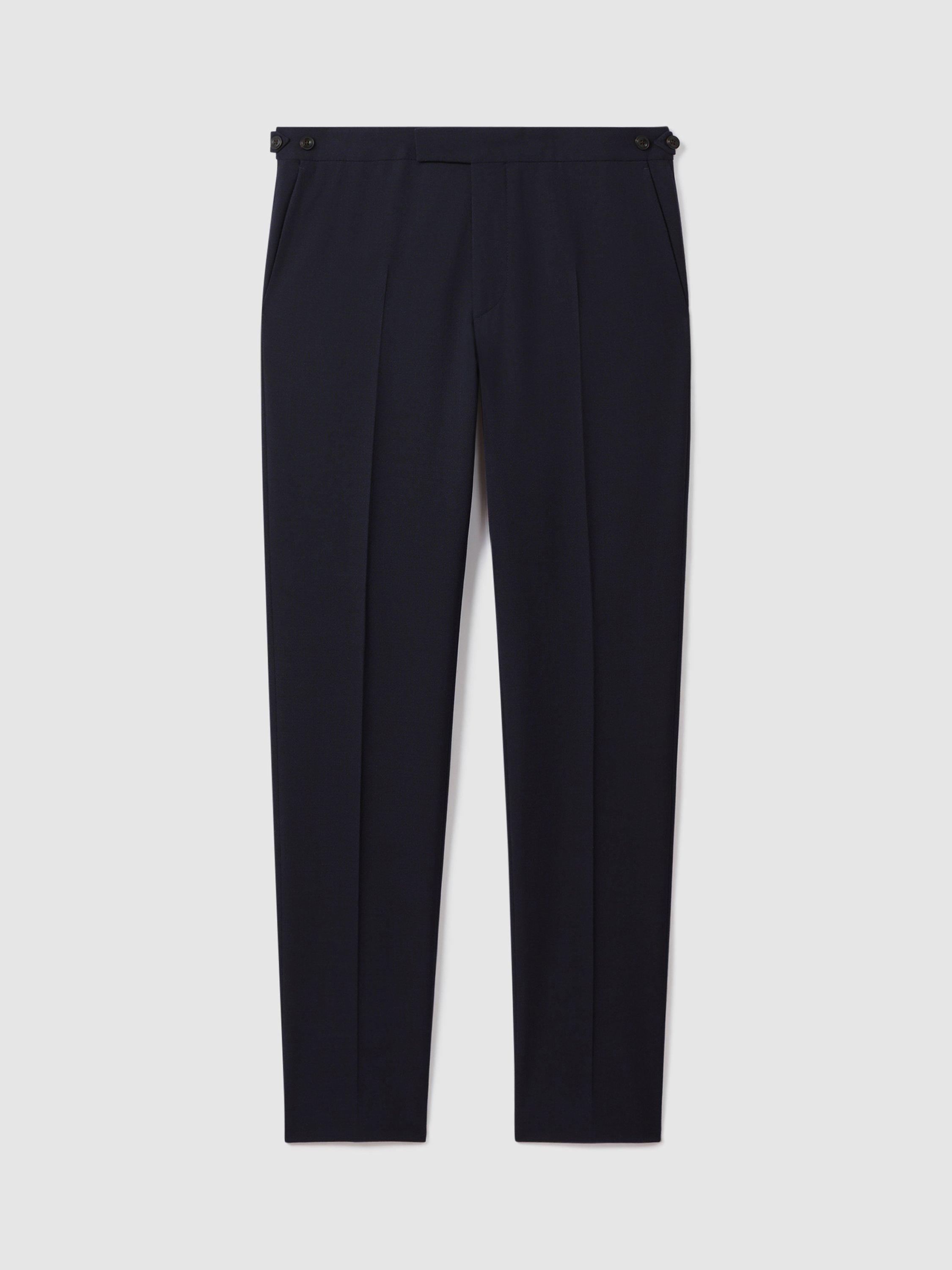 Product image 3 of 5, which shows Reiss Belmont Straight Tailored Trousers, Navy, 28R