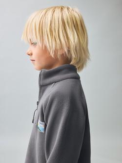 Mango Kids' Fleece Zip Neck Sweatshirt, Dark Grey - view 2, Dark Grey