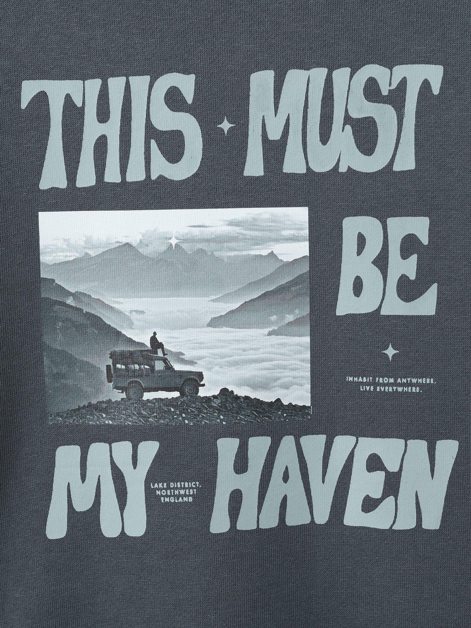 Product image 4 of 4, which shows Mango Kids' Haven Cotton Blend Back Print Sweatshirt, Dark Grey, 11-12 years