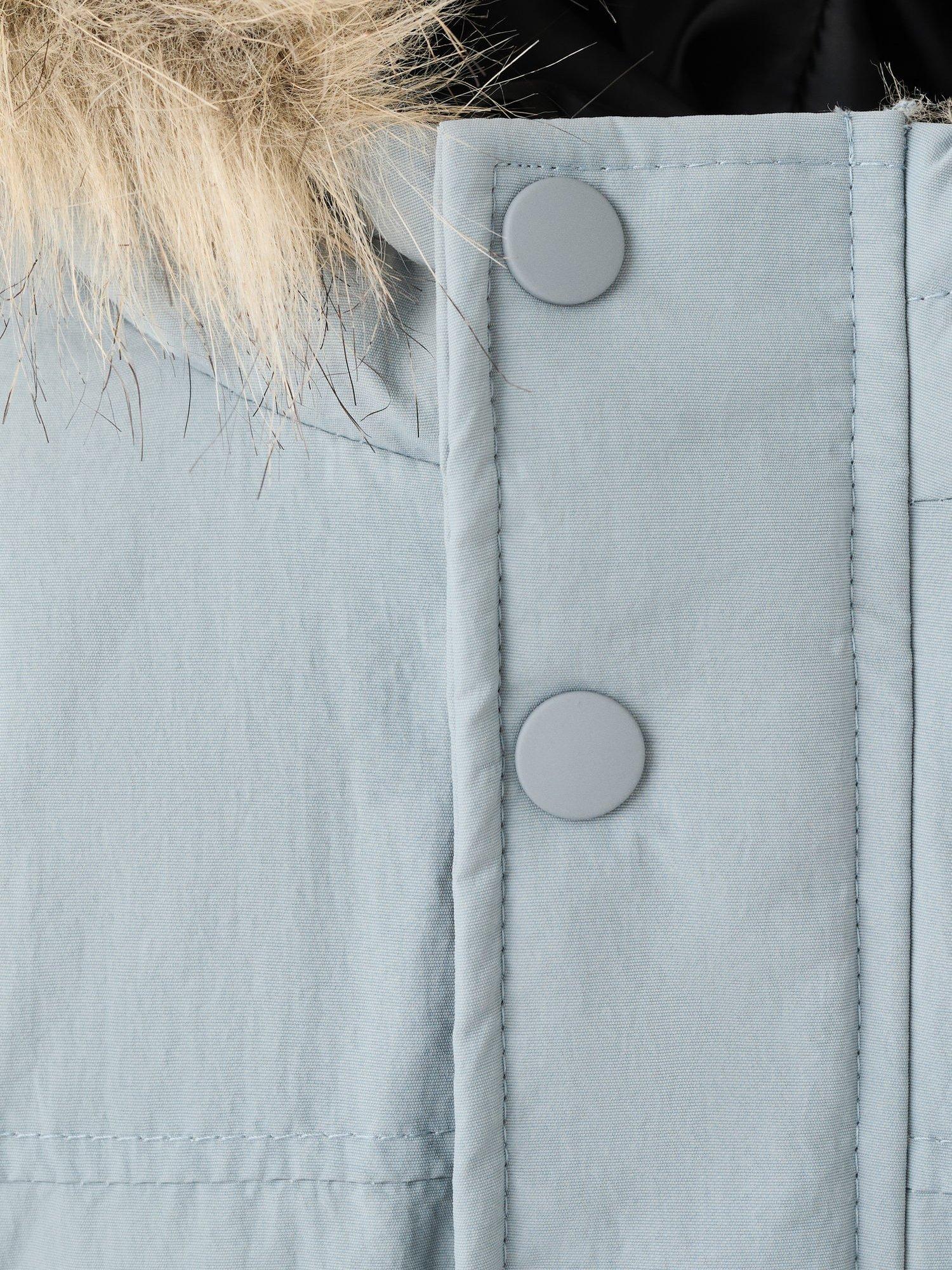 Product image 5 of 5, which shows Mango Kids' Dani Hooded Parka Coat, Turquoise/Aqua, 9-12 months