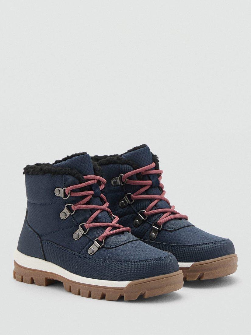Product image 2 of 5, which shows Mango Kids' Neo Lace Up Walking Boots, Medium Blue, 1