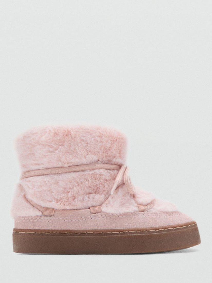Product image 1 of 4, which shows Mango Kids' Zuri Boots, Pastel Pink, 9 Jnr