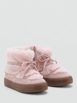 Mango Kids' Zuri Boots, Pastel Pink - view 2, Pastel Pink