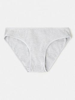 Mango Kids' Cotton Rich Briefs, Pack of 3, Light Grey - view 2, Light Grey