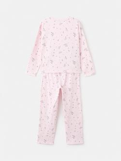 Mango Kids' Cotton Blend Snoopy Print Pyjama Set, Pink - view 2, Pink
