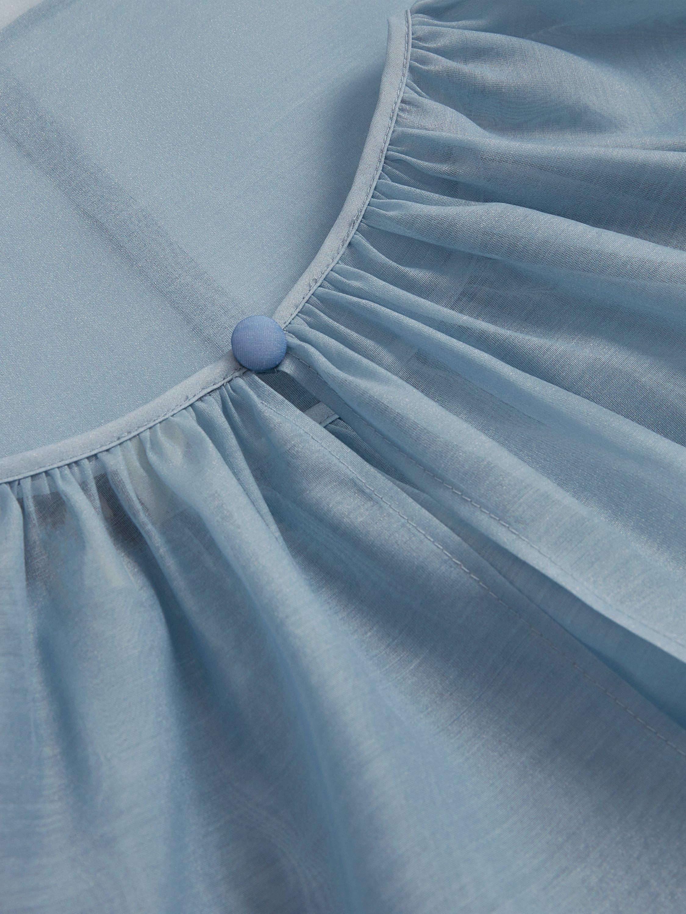 Product image 5 of 7, which shows Ted Baker Eelana Organza Puff Sleeve Blouse, Light Blue, 8