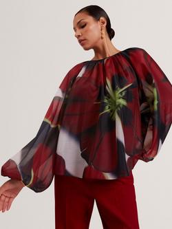 Ted Baker Elaia Organza Puff Sleeve Blouse, Multi - view 2, Multi