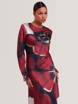 Ted Baker Neerah Floral Print Midi Dress, Multi - view 2, Multi