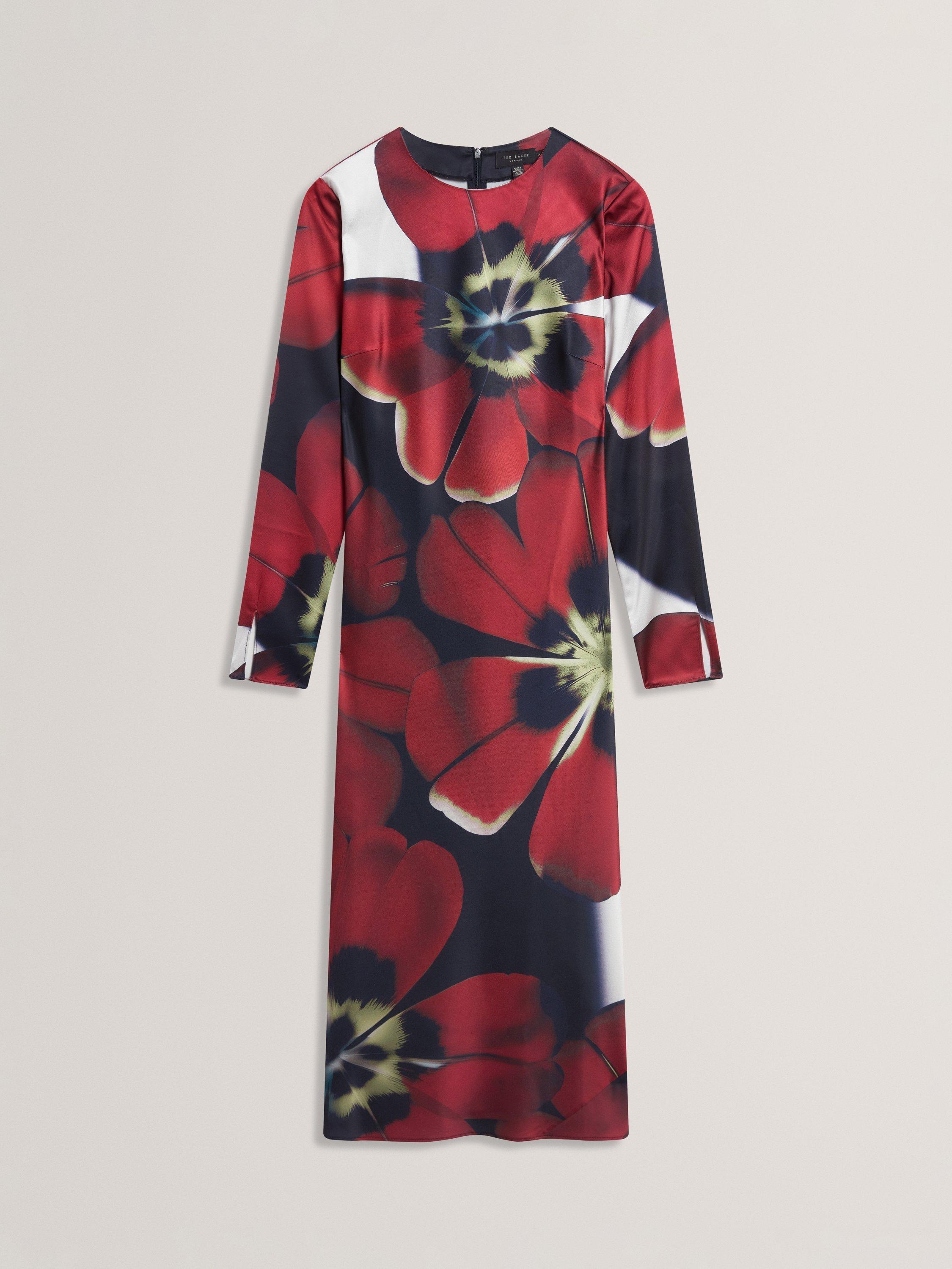 Product image 4 of 7, which shows Ted Baker Neerah Floral Print Midi Dress, Multi, 8