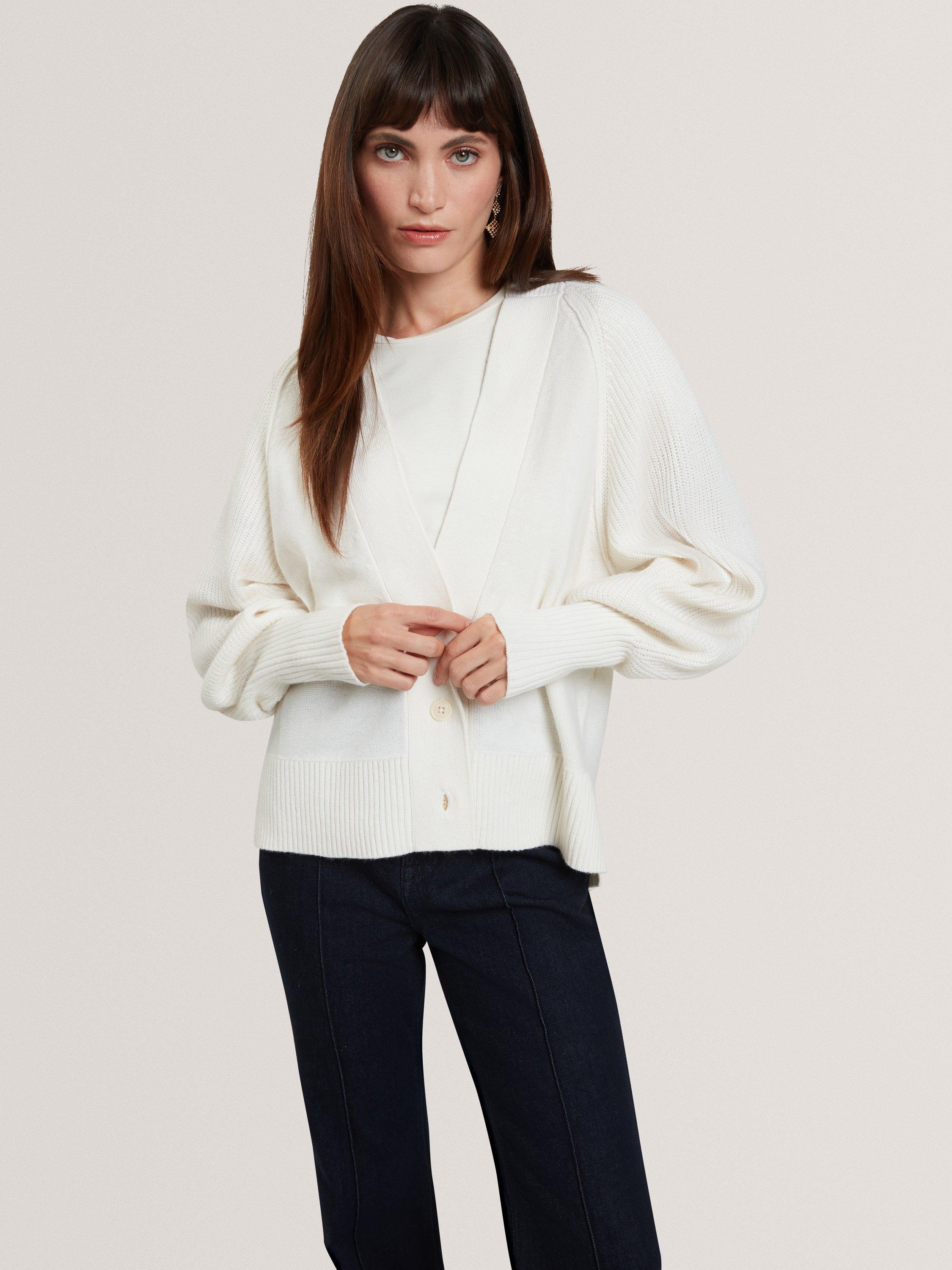 Product image 1 of 11, which shows Ted Baker Mallee V-Neck Boxy Cardigan, White, S