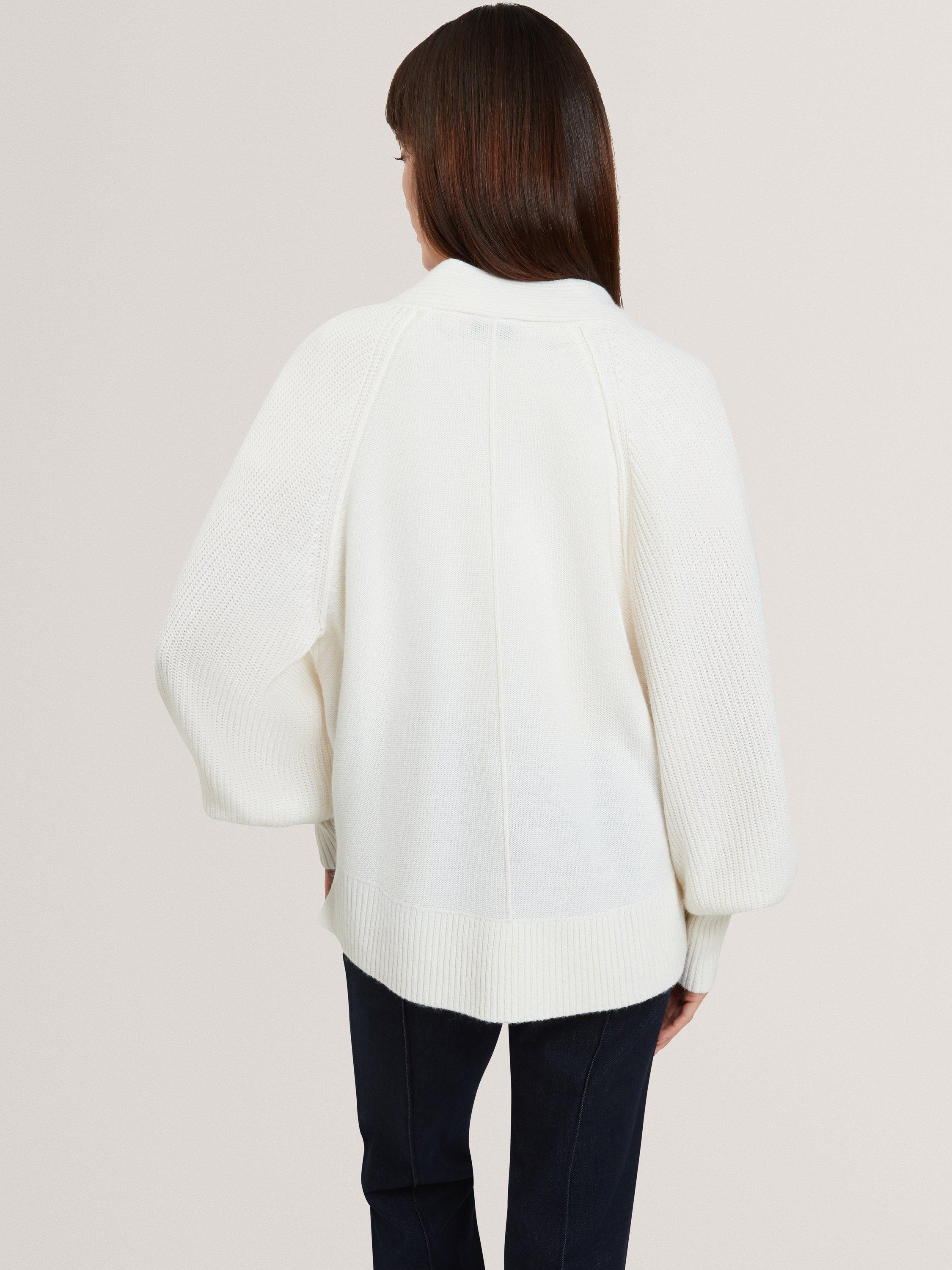 Product image 2 of 11, which shows Ted Baker Mallee V-Neck Boxy Cardigan, White, S