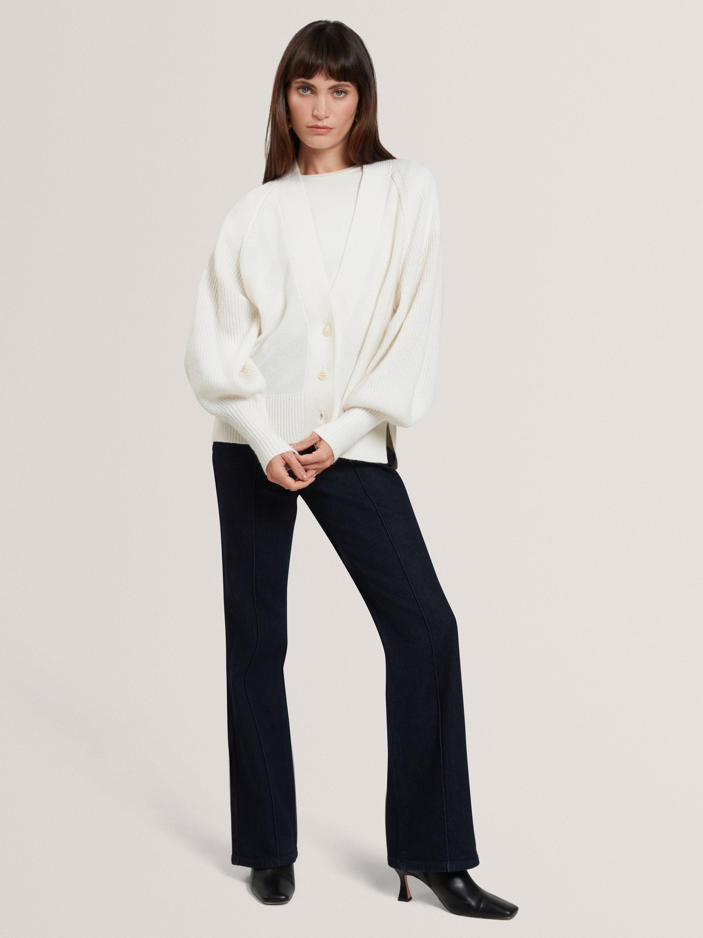 Product image 5 of 11, which shows Ted Baker Mallee V-Neck Boxy Cardigan, White, S