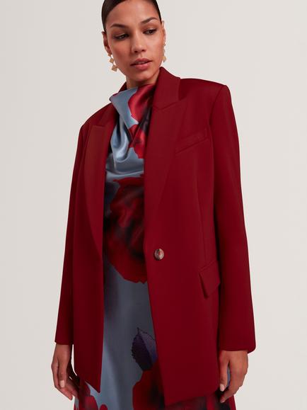 Ted Baker Lyma Relaxed Blazer, Dark Red - view 2, Dark Red