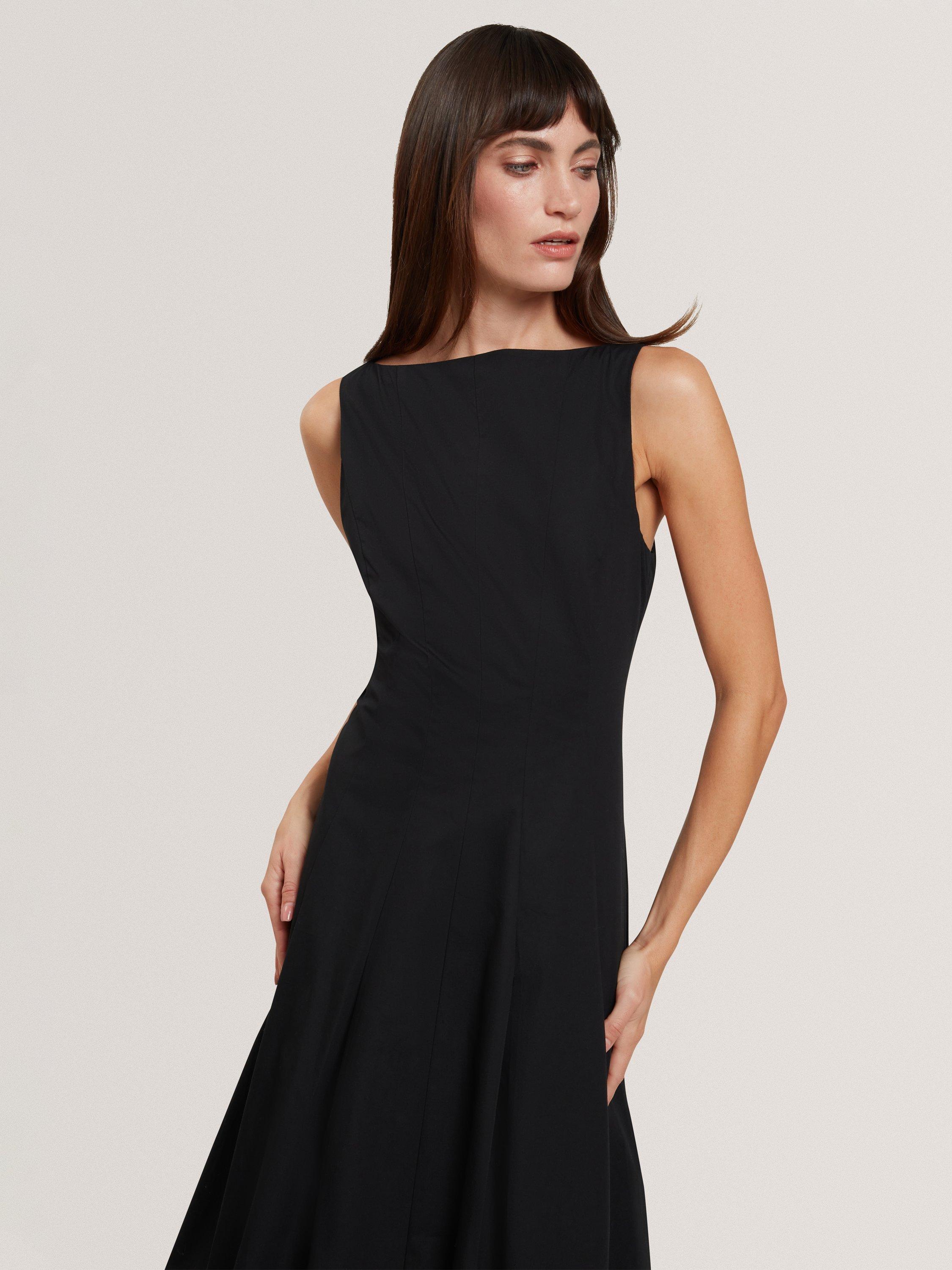 Product image 5 of 7, which shows Ted Baker Hazzia Bubble Hem Midi Dress, Black, 8