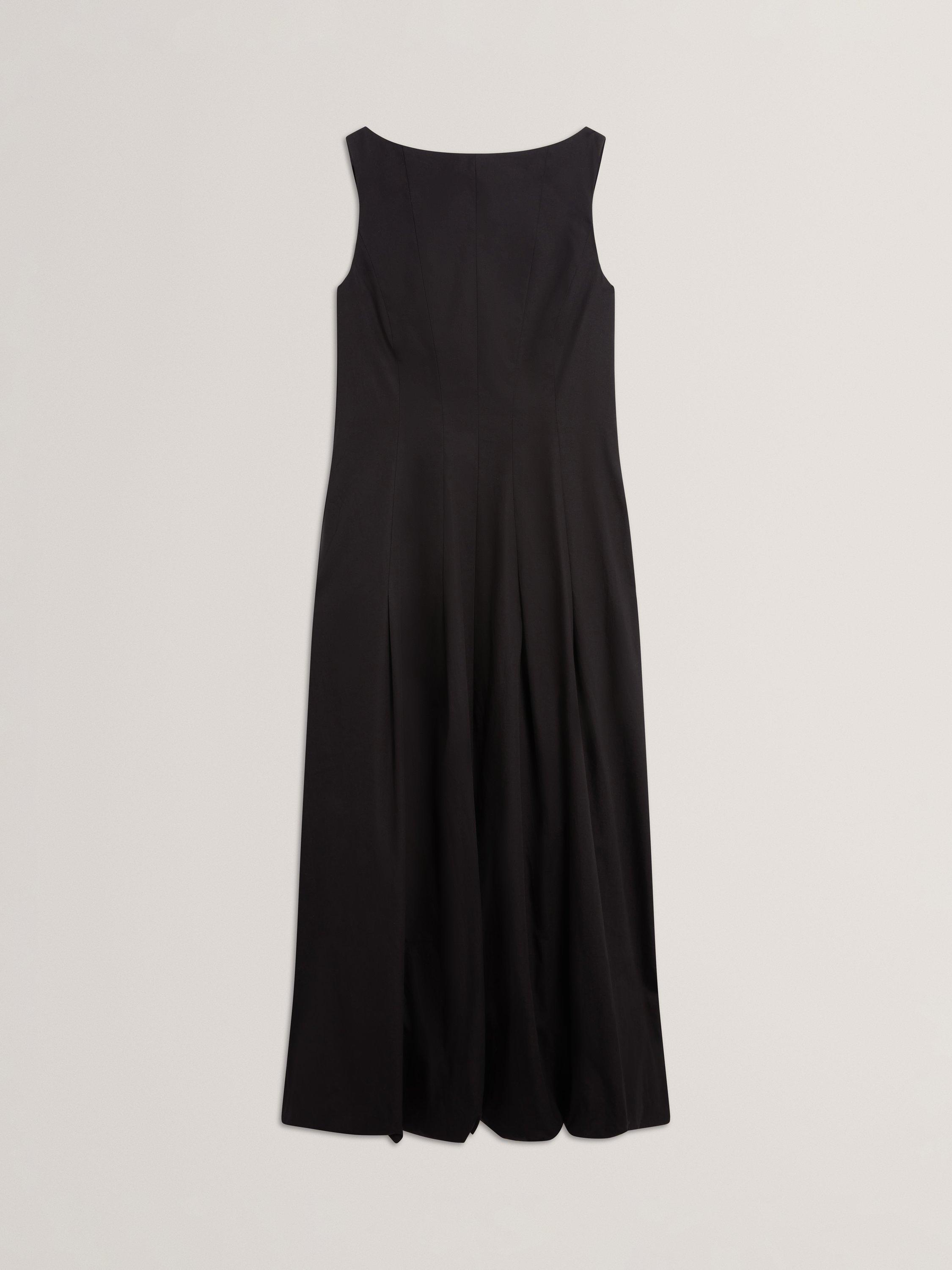 Product image 6 of 7, which shows Ted Baker Hazzia Bubble Hem Midi Dress, Black, 8