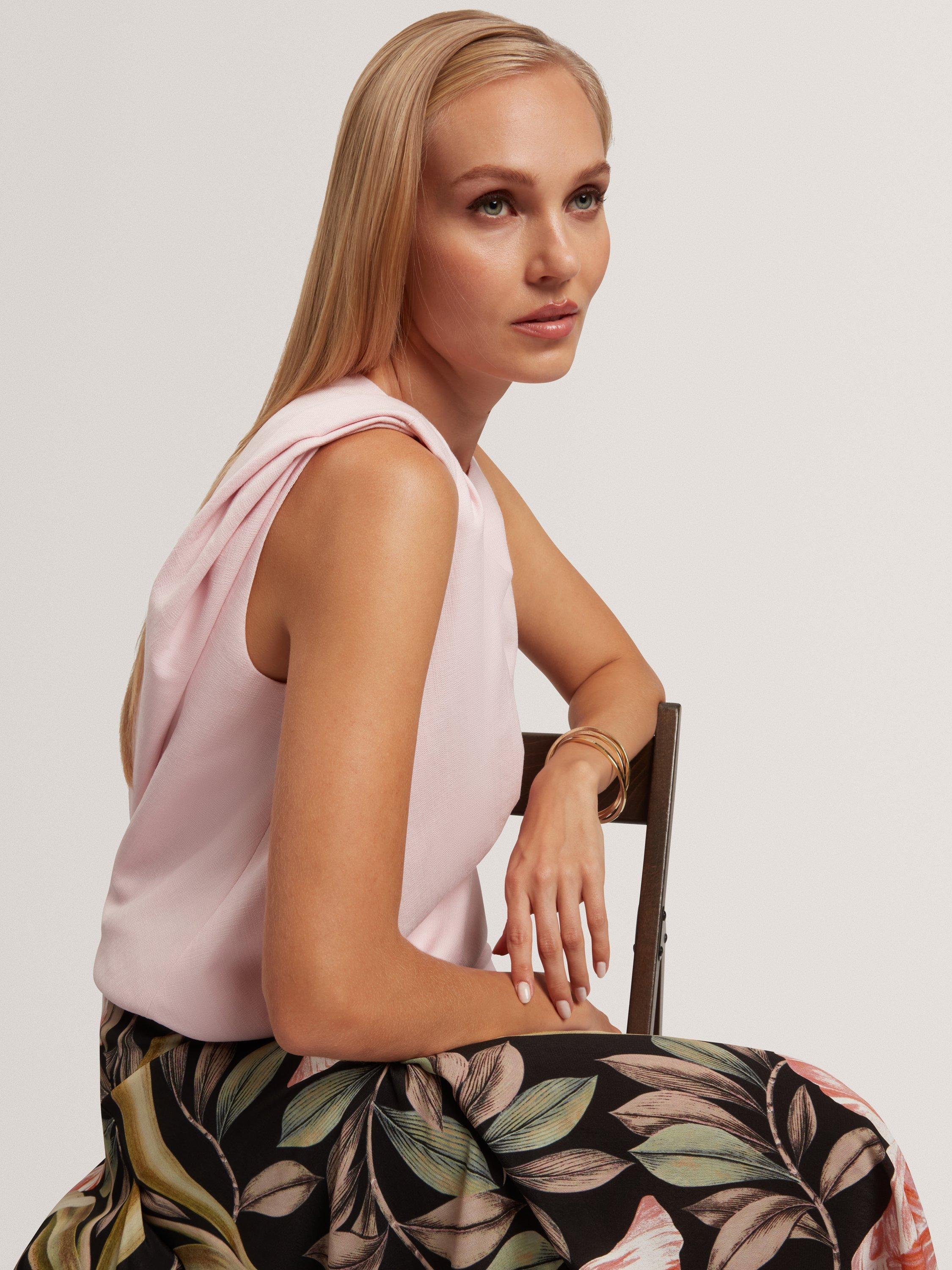 Product image 3 of 7, which shows Ted Baker Lohria Sleeveless Cowl Neck Top, Pink, 8
