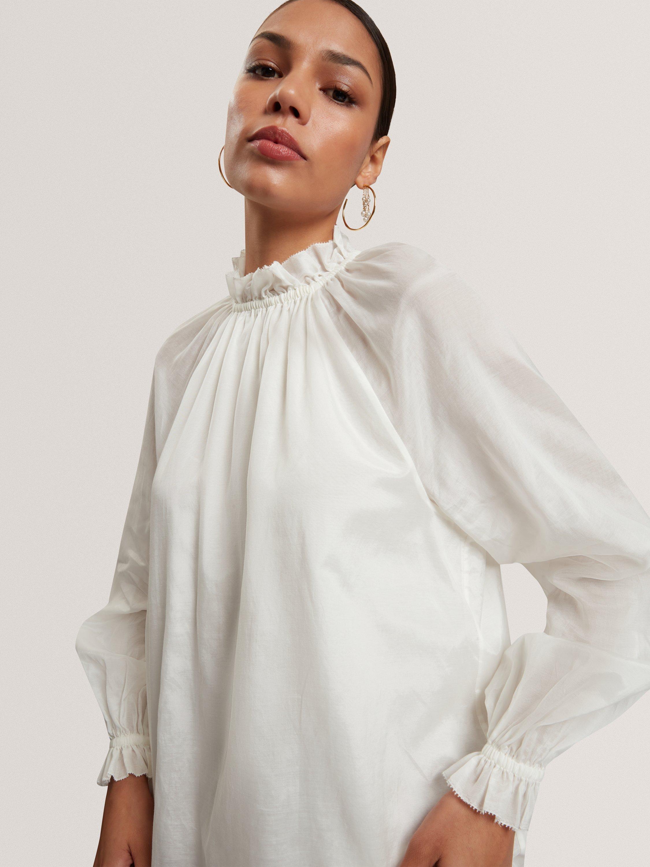 Product image 3 of 7, which shows Ted Baker Samraa Gathered Detail Blouse, Cream, 8