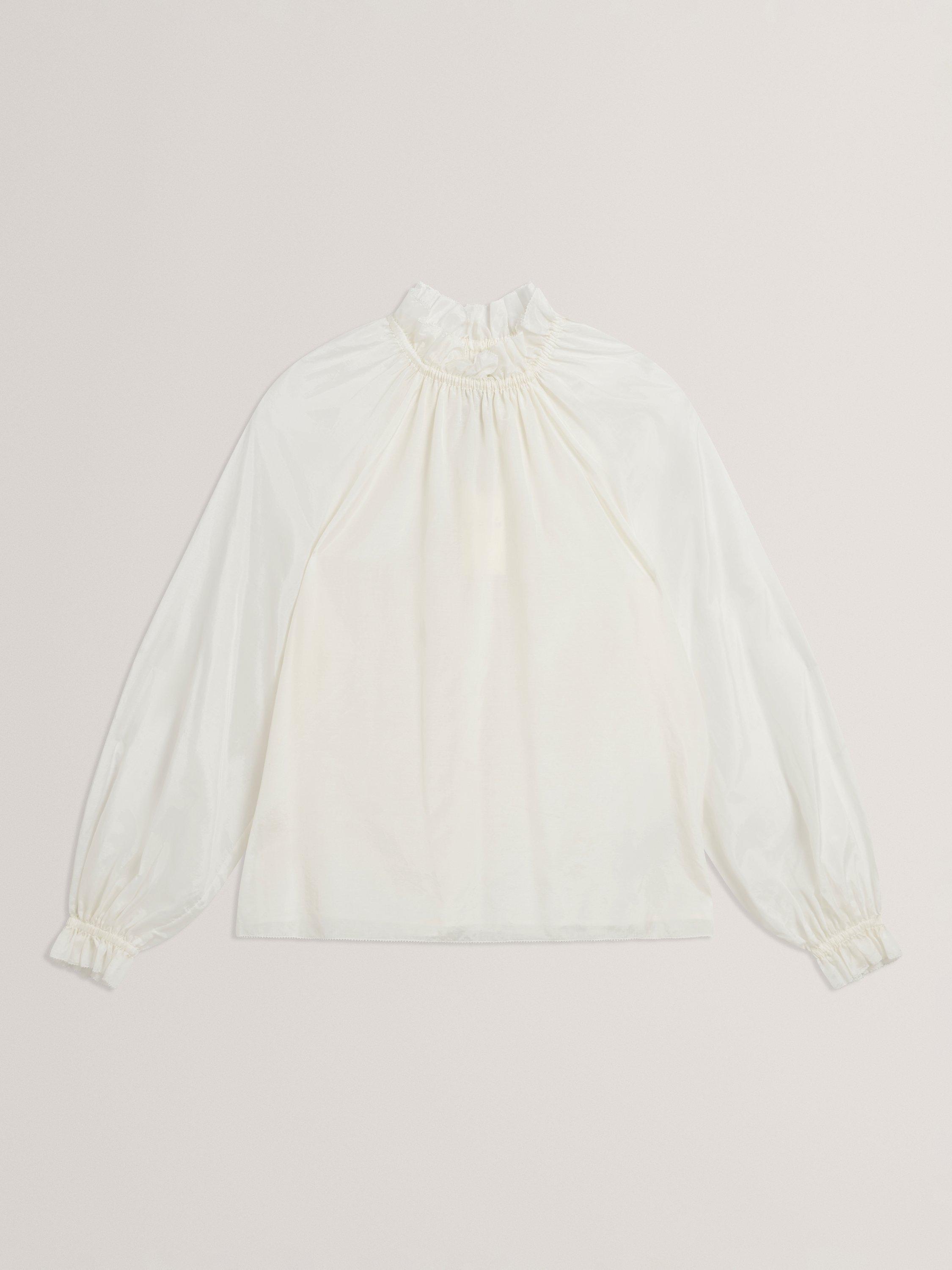 Product image 6 of 7, which shows Ted Baker Samraa Gathered Detail Blouse, Cream, 8