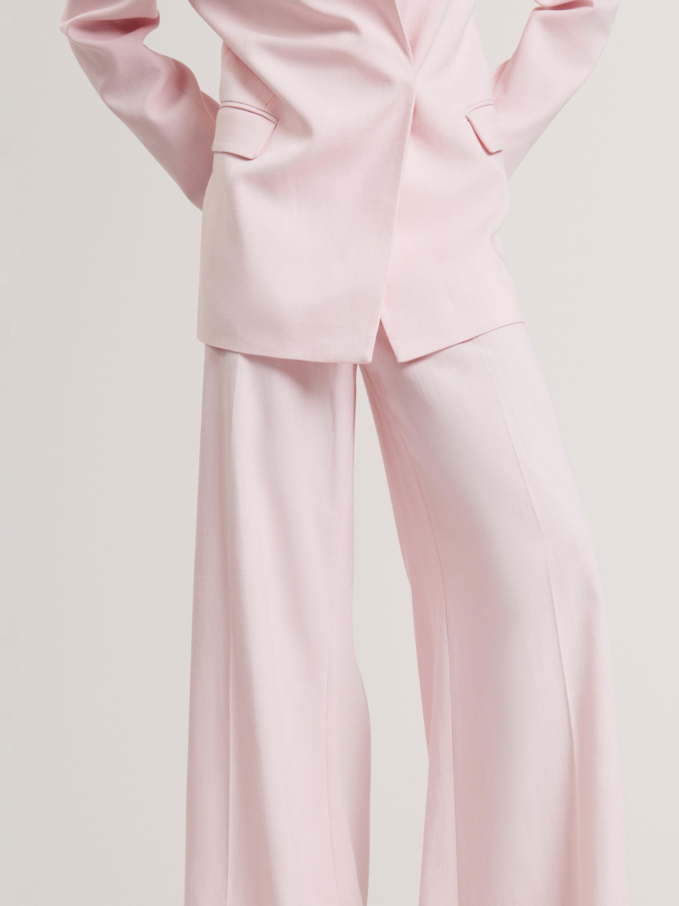 Product image 4 of 11, which shows Ted Baker Peyat Wide Leg Trousers, Pink, 8