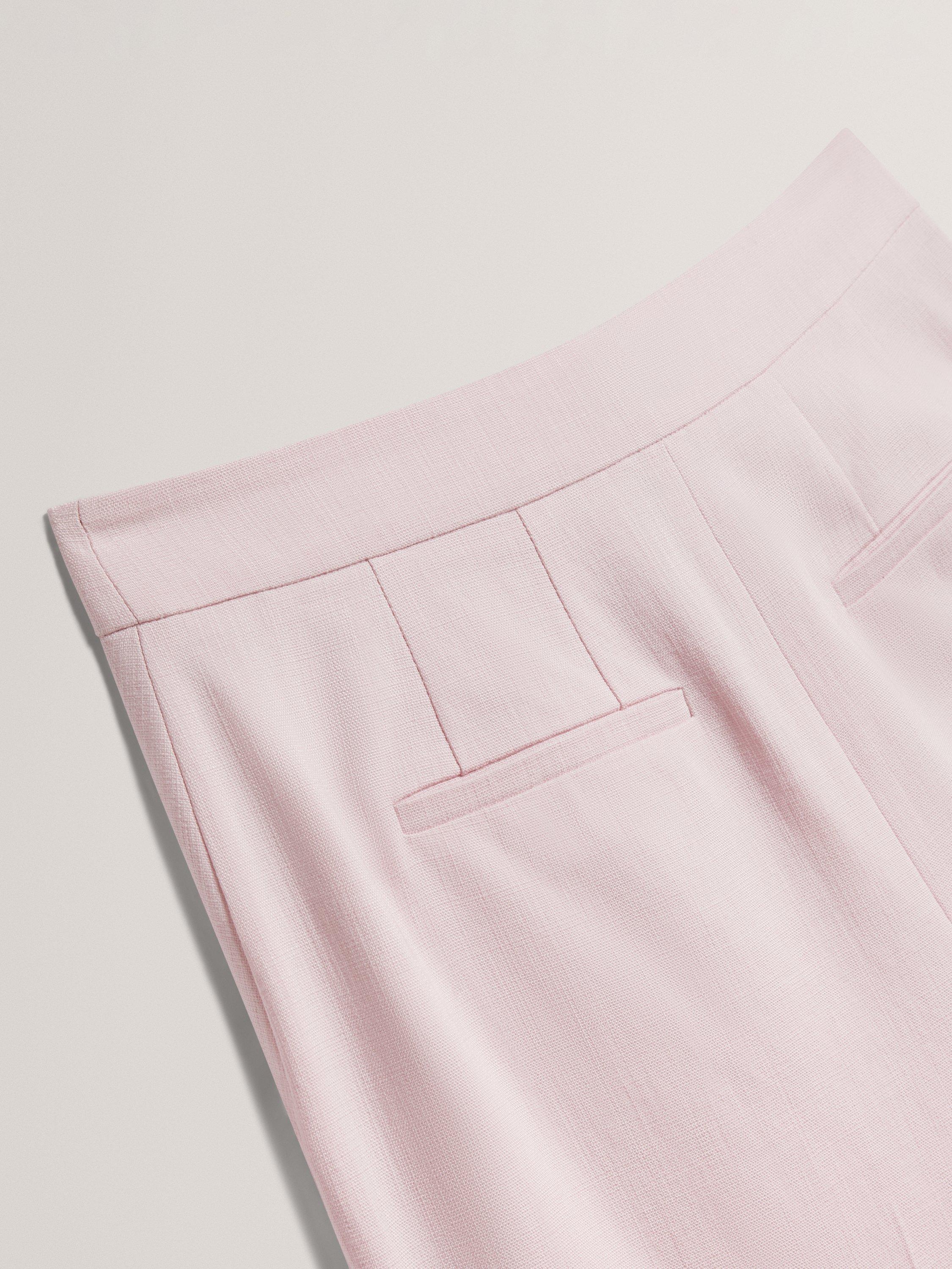 Product image 6 of 11, which shows Ted Baker Peyat Wide Leg Trousers, Pink, 8
