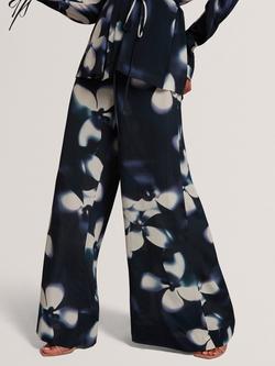 Ted Baker Sindria Floral Print Wide Leg Palazzo Trousers, Blue/Multi - view 2, Blue Multi
