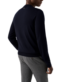 Eton Crew Neck Merino Wool Jumper - view 2, Navy Blue