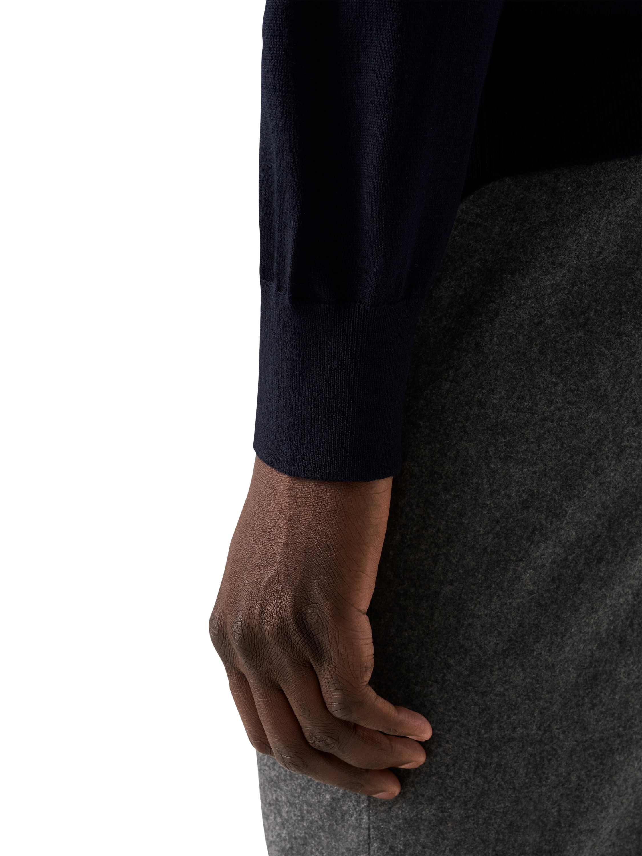 Product image 4 of 7, which shows Eton Crew Neck Merino Wool Jumper, Navy Blue, S