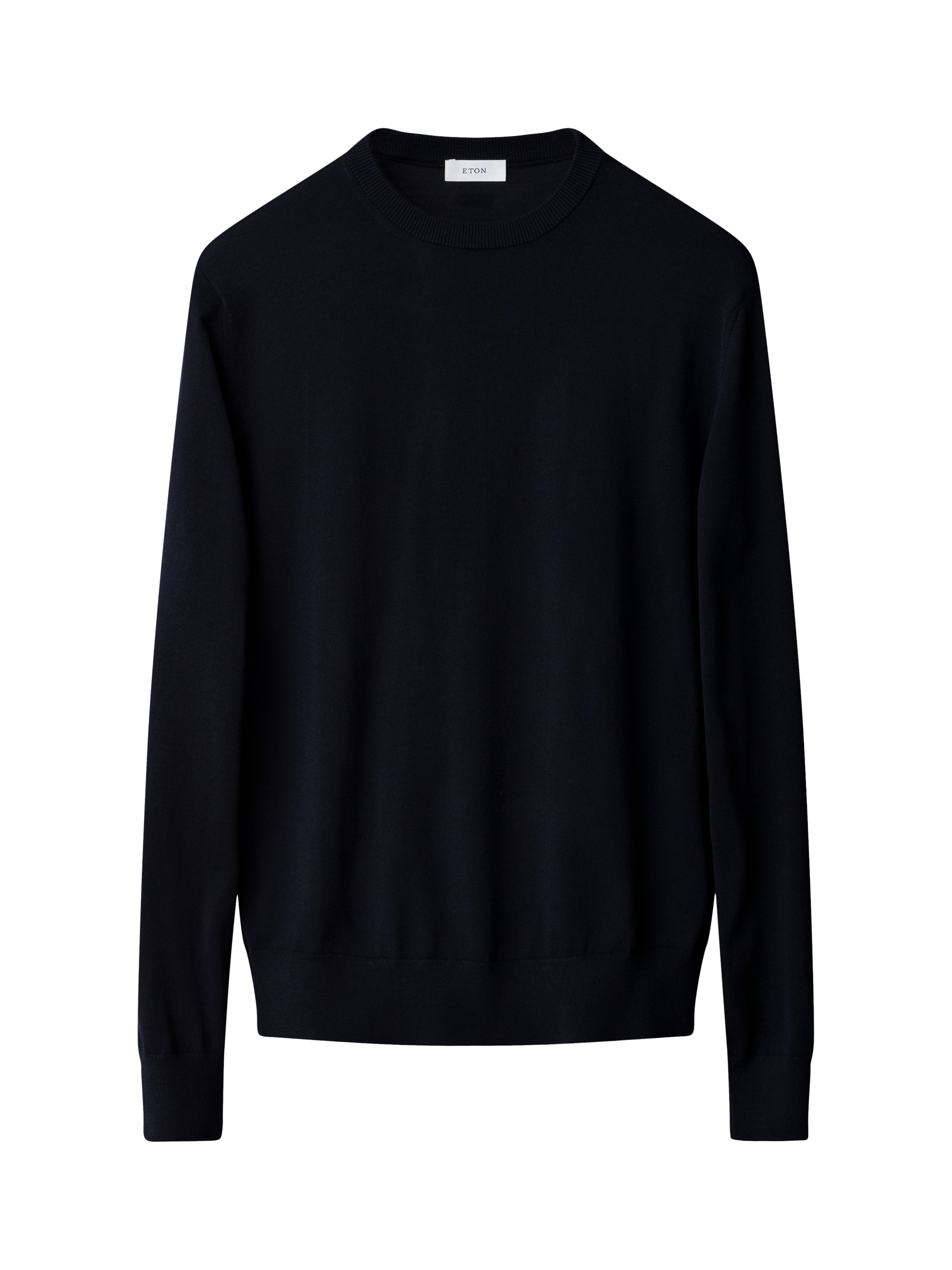 Product image 5 of 7, which shows Eton Crew Neck Merino Wool Jumper, Navy Blue, S
