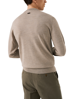 Eton Crew Neck Merino Wool Jumper - view 2, Beige