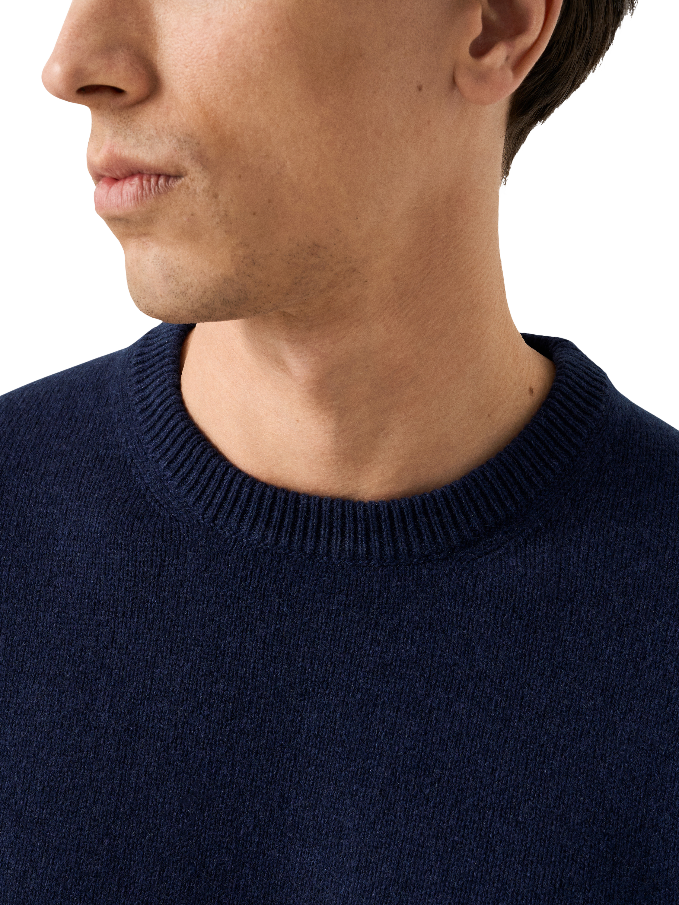 Product image 3 of 7, which shows Eton Crew Neck Cashmere Jumper, Navy Blue, S