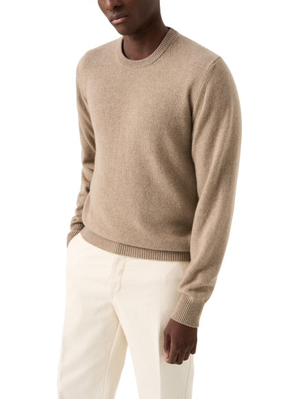 Eton Crew Neck Cashmere Jumper, Beige