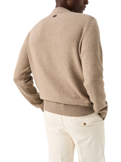 Eton Crew Neck Cashmere Jumper - view 2, Beige