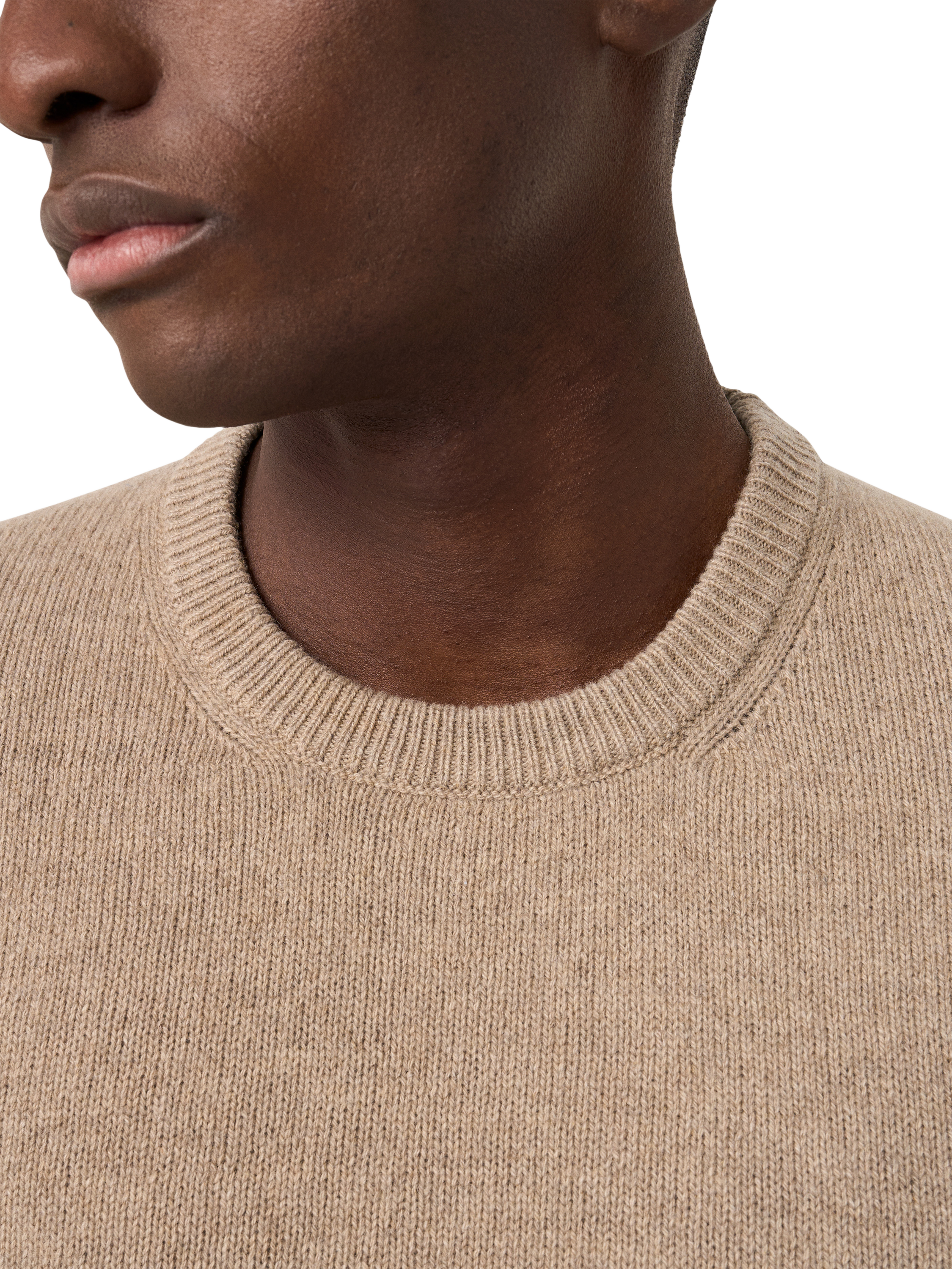 Product image 3 of 7, which shows Eton Crew Neck Cashmere Jumper, Beige, M
