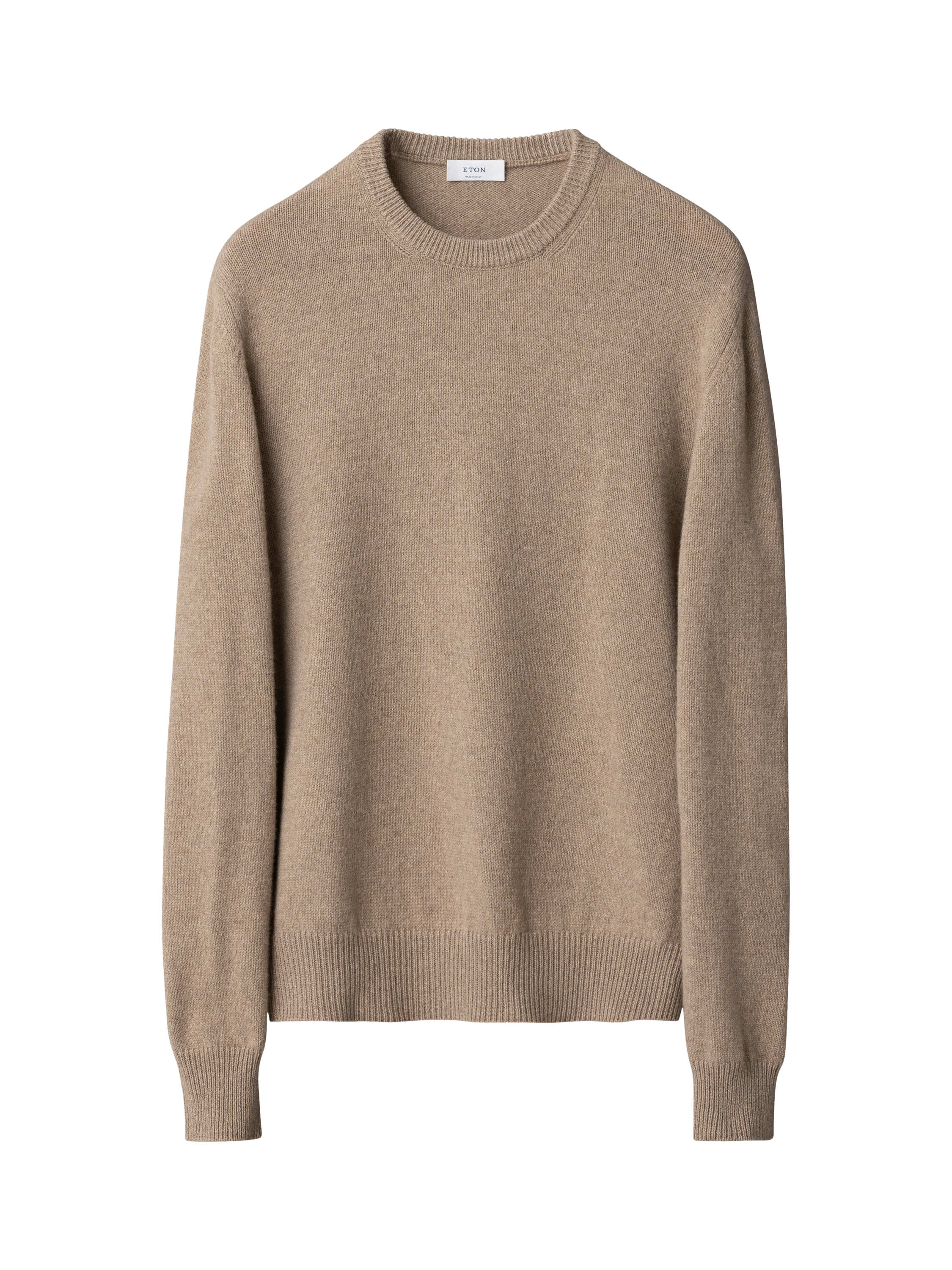 Product image 5 of 7, which shows Eton Crew Neck Cashmere Jumper, Beige, M